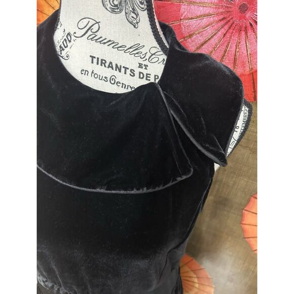 Elisabeth Hasselback For Dialogue Velvet Dress Formal Chic Minimalist Timeless S - Picture 5 of 6